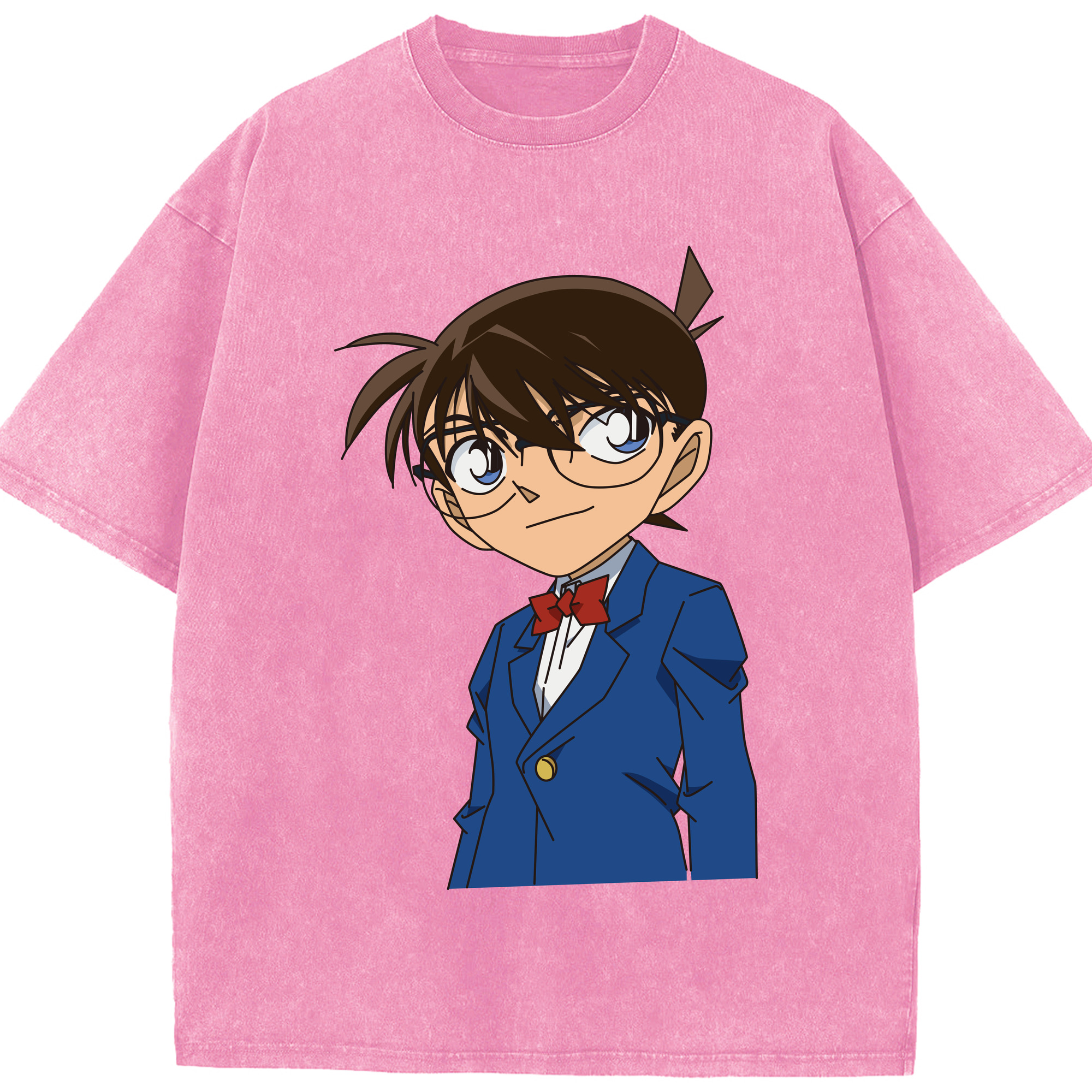 （画像用） 名探偵コナン 江戸川 コナン Detective Conan Conan Edogawa 綿100% ヴィンテージ風 半袖Tシャツ（フロントプリント）